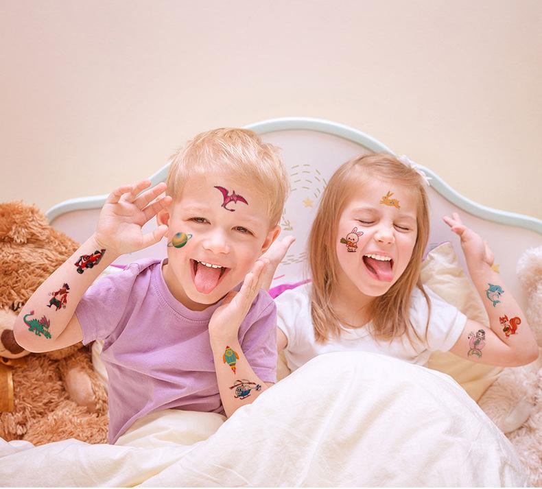 10 Sheets/Set Animal Dinosaur Space Watch Children's Tattoo Stickers Face Arm Body Waterproof Temporary Tattoo for Kids Gift
