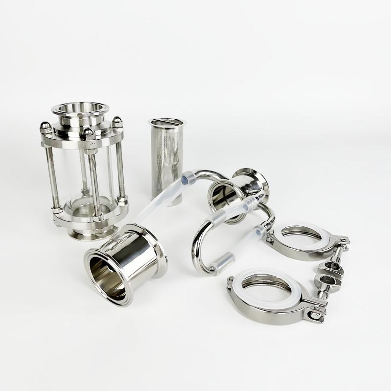 2"(51mm)FlangeOD64mm Soxhlet Extractor Set With Diopter And Basket,SS304 Rectification Accessories For Distillation