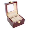 2 Grids Wooden Watch Holder Wristwatch Display Case Jewelry Gift Storage Box Organizer