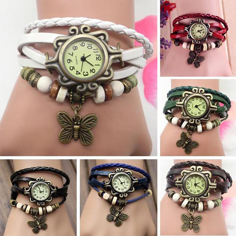 Elegante Orologio da Polso Retrò con alla Moda Bracciale in Pelle Avvolgente per Donne e Bambini
