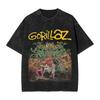 Streetwear Washed Tshirt Gorillazs Cotton Tshirts  Novelty Tshirt For Male Summer Awesome Pattern Clothing