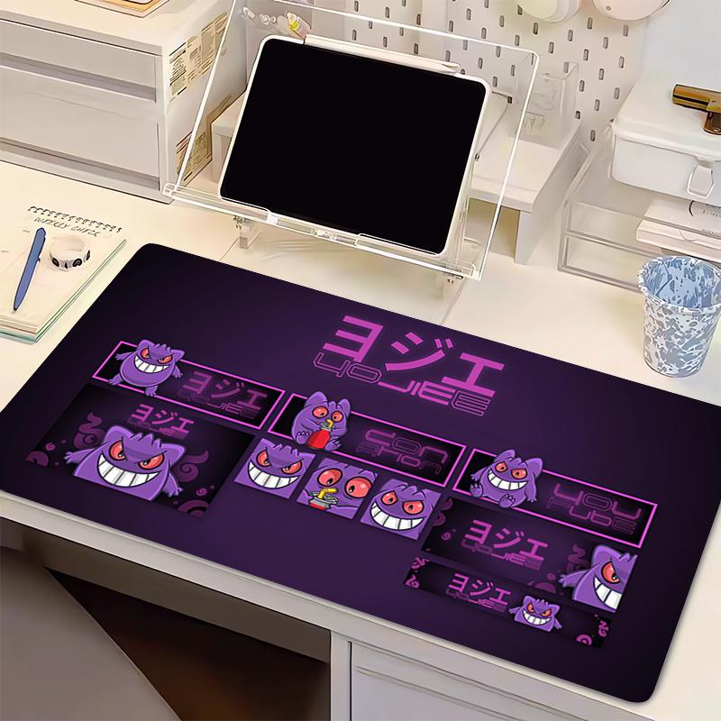 

Mouse Pad P-Pokemon Gengar rubber table Large Gamer Desk mat Computer Keyboard Pad gaming accessories carpet Lock edge mousepad 30x60x0.2cm