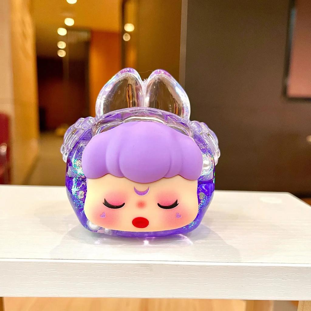 Kurutulmuş Çiçekler, Yanıp Sönen Renkli Boncuklar ve Yağ Şişesi ile Mengmeng Tavşan Hareketli Kum Süsleri - Sevimli Tahıl Aksesuarları ve Douyin'de Trend Oyuncaklar.