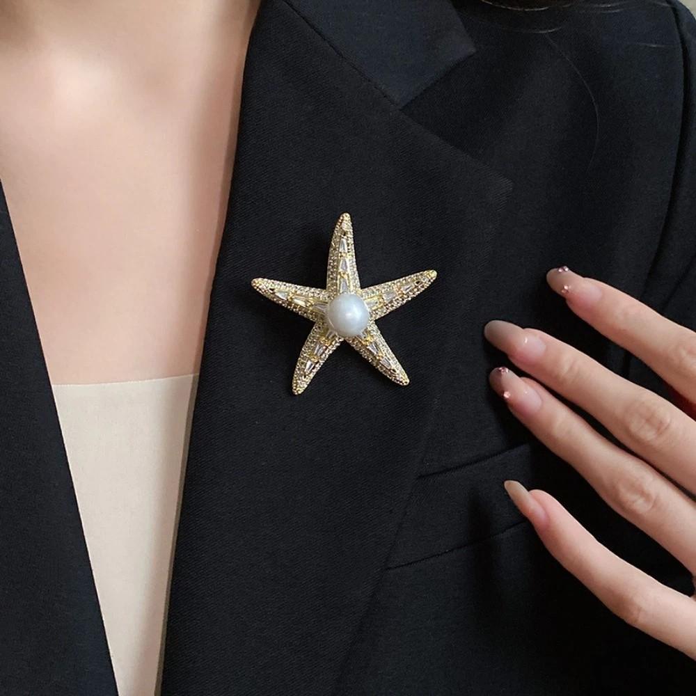 Chest Flower Long Leaf Pin Flower/Bow/Cherry/Starfish Metal Brooch  Men/Women Suit