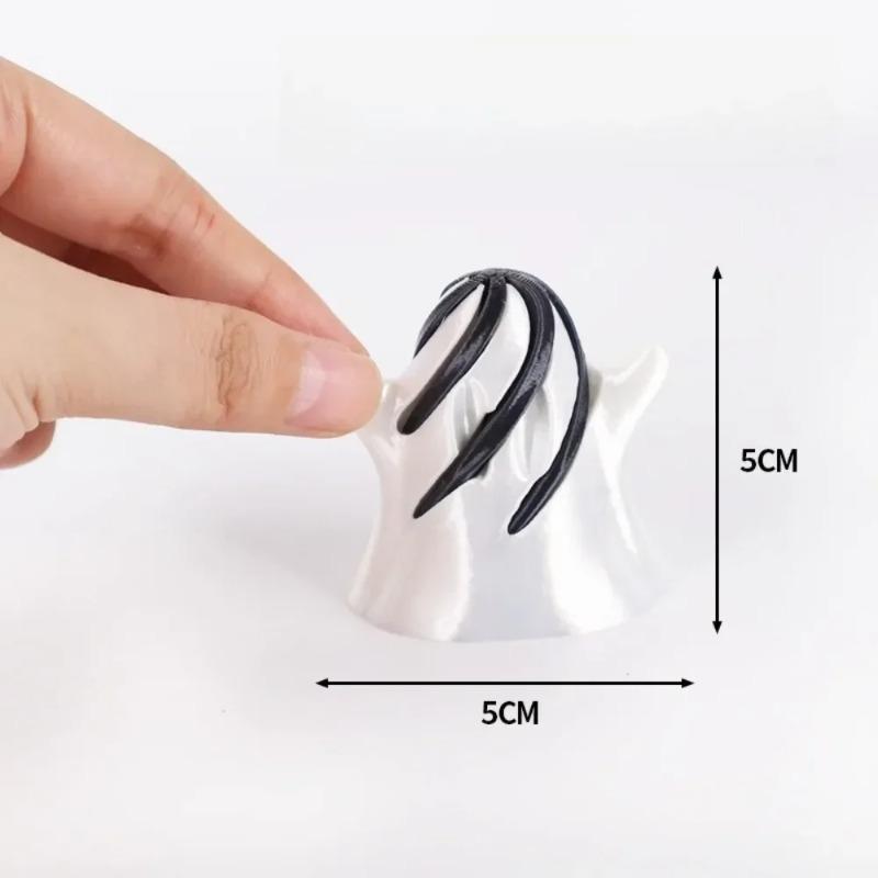 Halloween Home Decor 3D Printed Ghost Shape Spinning Desktop Office Ornament Halloween Christmas Collectible Gift Accessories