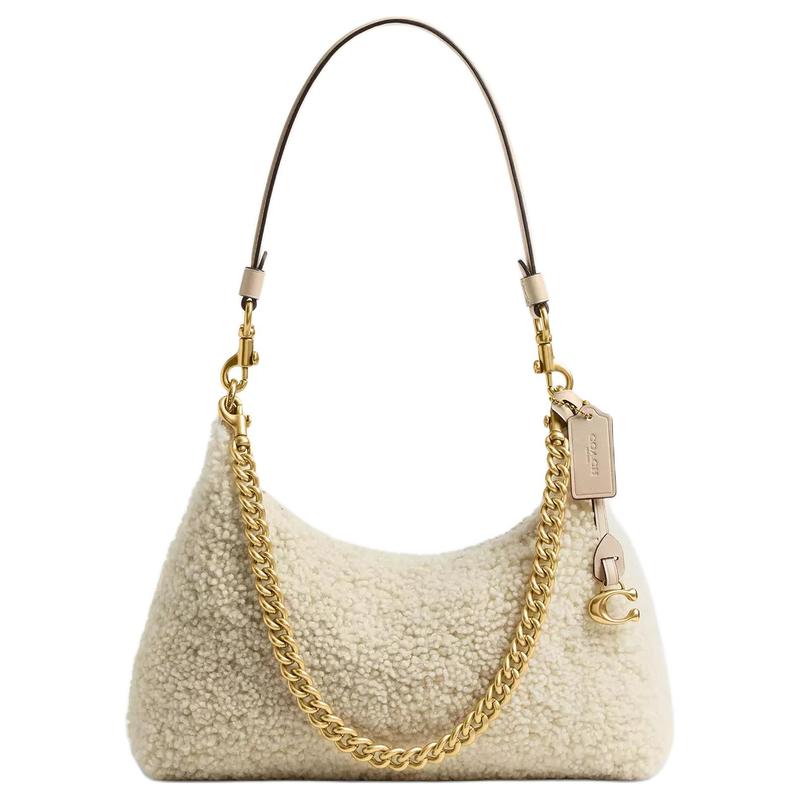 

COACH Juliet 25 logo charm crossbody bag lambskin leather shoulder bag medium women s off-white білий