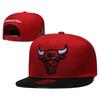 Flat Brim Embroidered Baseball Cap Adjustable Sport Sun Hat Bulls Team