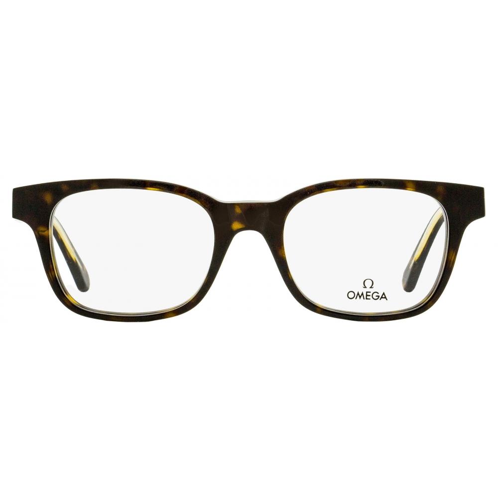 Omega Men S Rectangular eyeglaSSeS Om5004h 052 Dark Havana cryStal 52mm 052