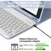 Coque Clavier pour iPad A16 (11") / iPad 10 2022 (10,9") Synthécuir Lavande avec Clavier + Stylet + Souris