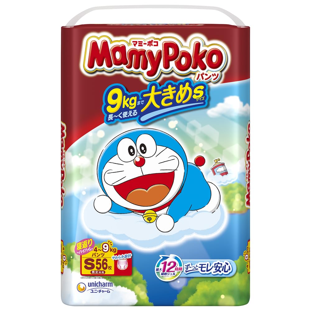 

Подгузники S MamyPoko Doraemon 56 штук [Размер штанов] (4~9 кг) белый
