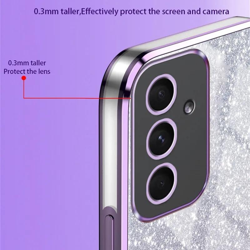 Luxury Gradient Glitter Plating Case For Samsung Galaxy A54 A34 A24 A14 A15 A05 A04 A53 A52 A23 A13 Silicone Protect Back Cover