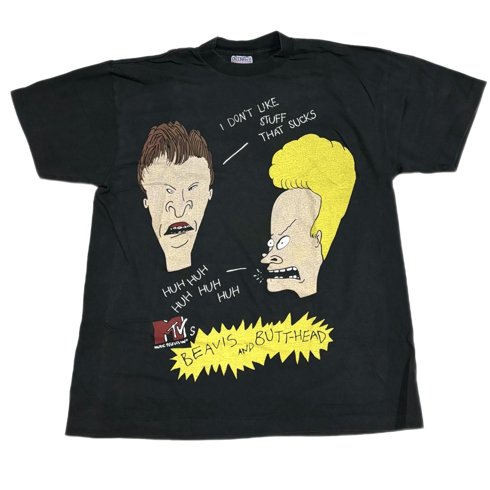 Vintage 1993 MTV Beavis And Butthead HUH HUH 90s Cartoon XL T-Shirt REPRINT XXL