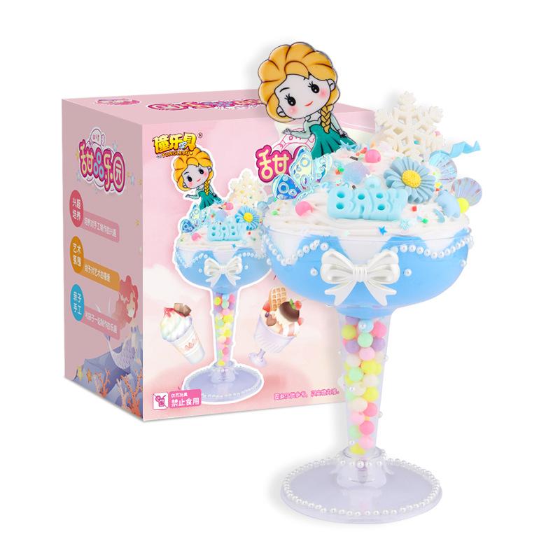 Children'S Handmade Simulation Cream Glue Diy Material Pack Dessert Milk Tea Cup Ice Cream Set Food Play Educational Toys