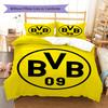 Lenjerie de pat cu model BVB, Set cu cuvertură, Husă cuvertură, Față de pernă, Cadou de casă pentru ziua de naștere (1 * husă de pilotă + 2 * fețe de pernă, fără miez)