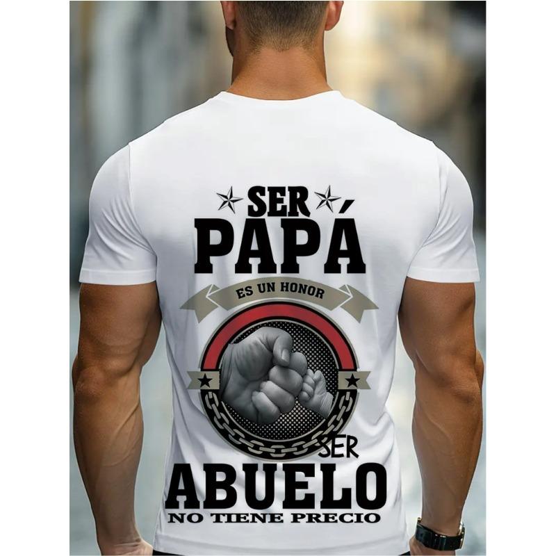 European sizes Men's Spanish Phrase & Grandpa T-Shirt - "Being Is an Honor, Being Grandfather Is Priceless" -