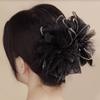 Xiangwan Haarspange, Netzblumen-Feder-Haarkralle für Damen, Volumen-vermehrende Haarnadel, Elegante Haiklammer, Haar-Accessoire, Geburtstagsgeschenk
