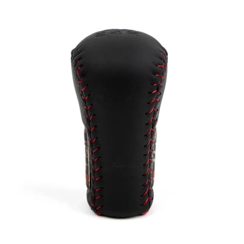 Car Interior Gear Shift Knob for Toyota Manual Handle Lever Stick Shifter Leather with Black / Red Stitch