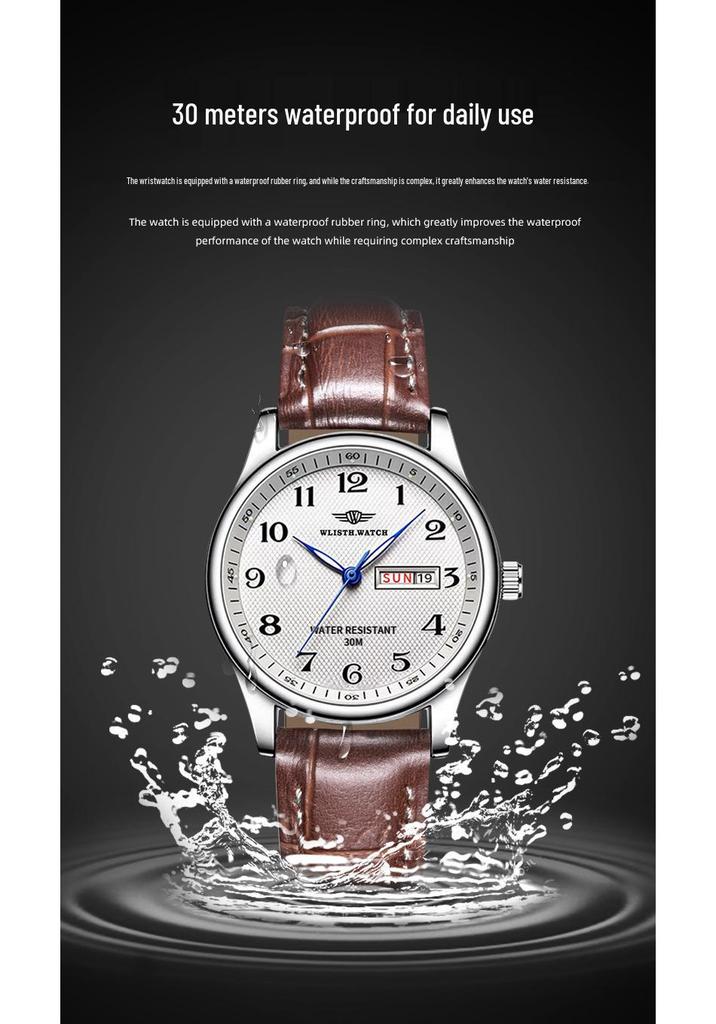 Wolis Luxury Waterproof Men's Day-Date Luminous Watch