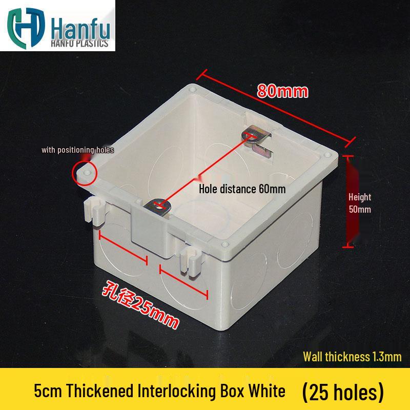 Verdickte 86er Typ 50mm tiefe verdeckte Anschlussdose für Montage und Verdrahtung, Rot/Blau