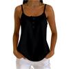Damen Waffelstrick Tanktop Knopfleiste Ärmellos Lässig Sommer Bluse Leichtes Weiches Gewebe