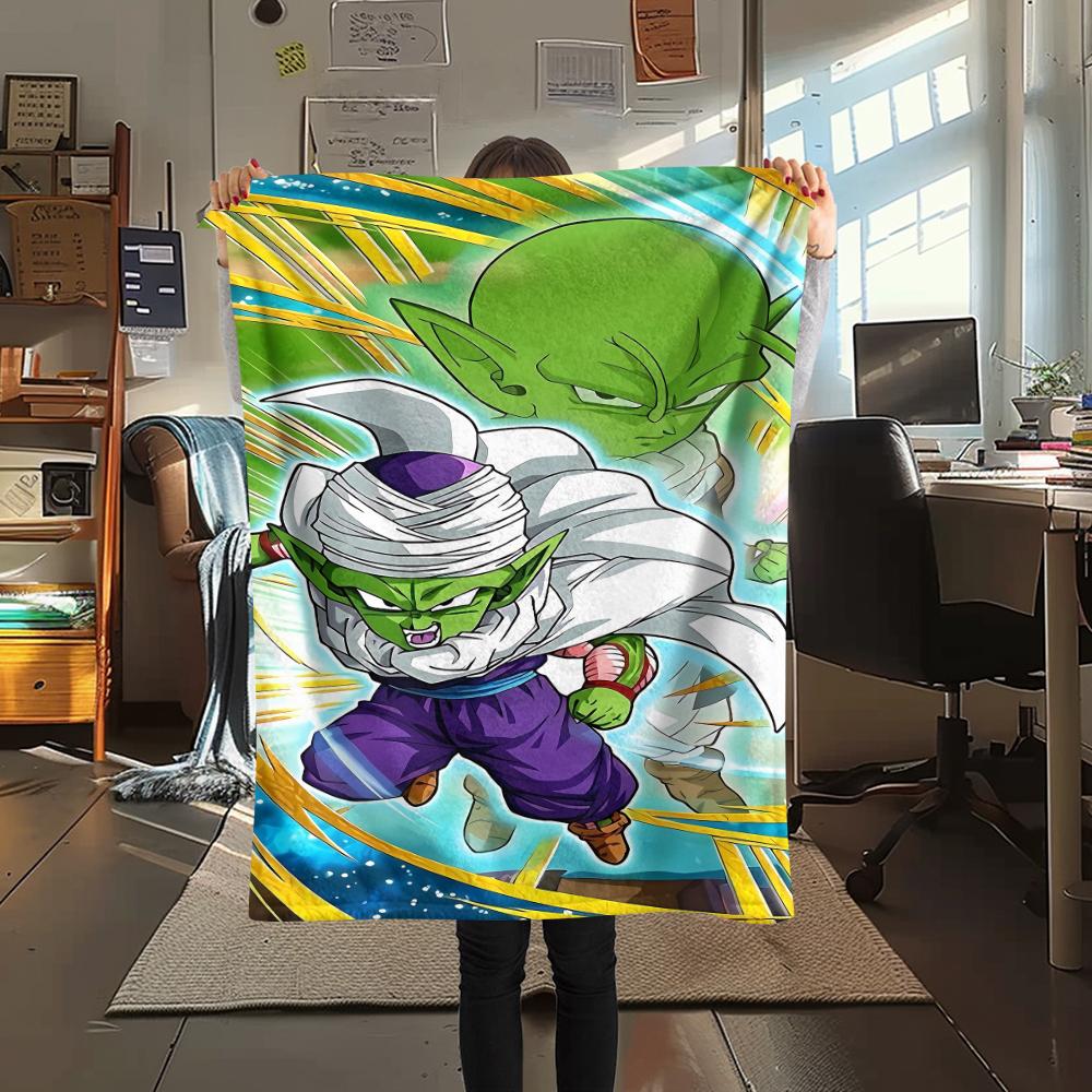 

Фланелевое одеяло с принтом персонажей Dragon Ball, Высококачественное, Удобное для всех сезонов, Декор для дома, Тепло и уют, Идеально для рождественских подарков 80cm x 120cm