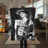 1PC Tom Kaulitz Print Flannel Blanket, High quality Comfortable for All Seasons, Home Decor, Warmth and Comfort, Perfect for Christmas Gifts