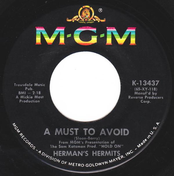 

7inch Record HERMAN S HERMITS - A Must To Avoid K13437 MGM Records 1965 US Rock Used