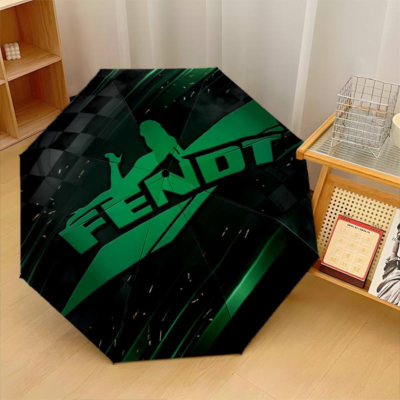 Fendt Print 8?Ribben Automatische Paraplu Windbestendig Lichtgewicht Opvouwbare Paraplu Voor Buitenreizen