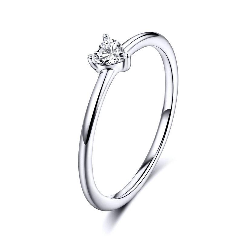 925 Sterling Silver Simple Rings for Women Wedding Engagement Heart Rings with Zircon  Female Jewelry 2025