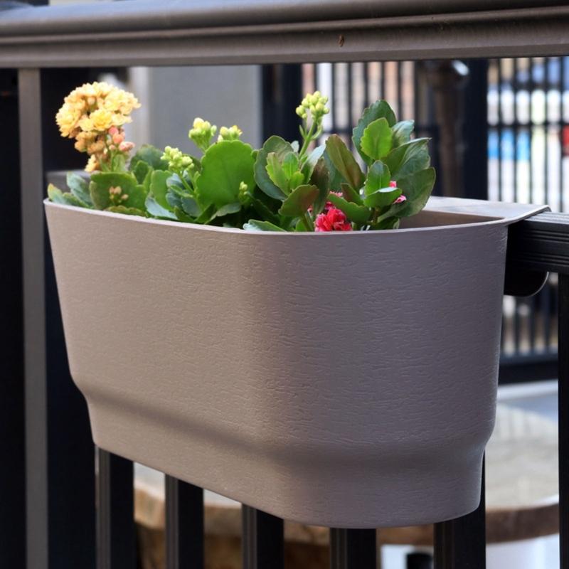 Wall-mounted Flower Pot Hanging Plant Baskets Semicircular Basket Balcony Garden