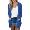 Women's Fashion Cardigan Lightweight Long Sleeve Button Loose With Pocket Solid Color Jacket
