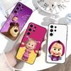 Cute Masha and the Bears Phone Case For Samsung S26,S25,S24,S23,S22,S21,S20,Plus,Fe,Lite,Others Black Cover