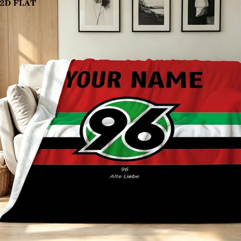 1PC Hannover 96 Custom Name Patterned Flannel Blanket Suitable For All Seasons for Home Decor Warmth and Comfort Gifts Holiday Present