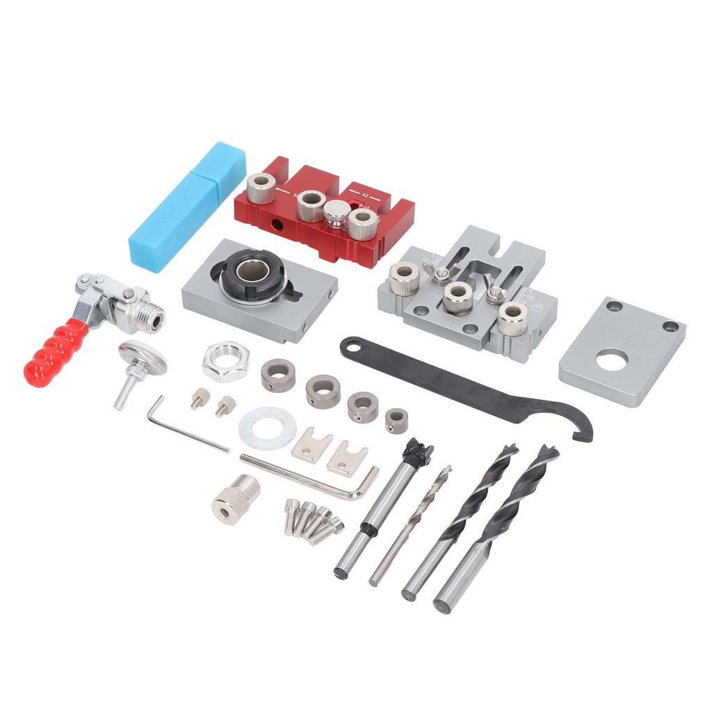 Dowel Jig Drill Hole Guide Locator Aluminium Alloy Drilling Tool Set Kit for Woodworking
