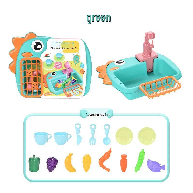 Kids' Automatic Water Cycle Dishwasher & Bird Bath Play Set
