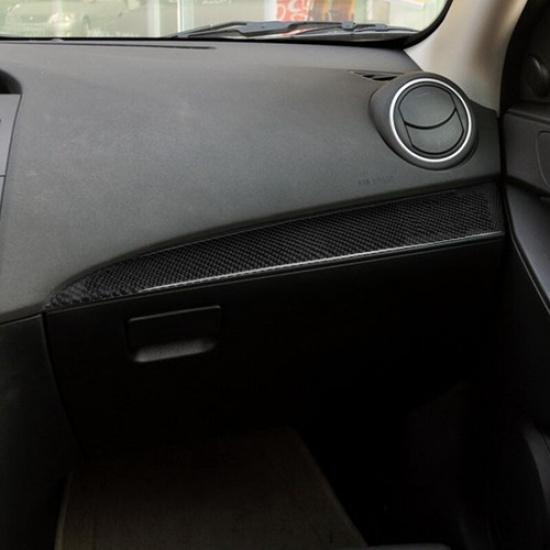 2pcs Carbon Fiber Car Interior Front Dashboard Cover For Mazda 3 2010-2013