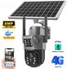 4K 8MP WiFi Solcellebatteri Kamera 4G Sim-kort Dual Lens Dual Screen Utendørs sikkerhetsbeskyttelse PTZ Cam PIR Human Detection CCTV