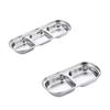 Stainless Steel Sauce Dish Spice Plates Gravy Boats Appetizer Serving Tray Rectangle Divided Oil Spice Dipping Tray Small Dish