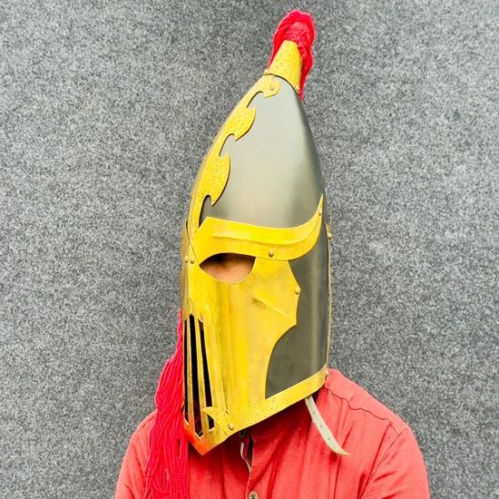 Medieval Knight Combat Helmet, Knight Helmet With Battle Rimming, Full Wearable Medieval