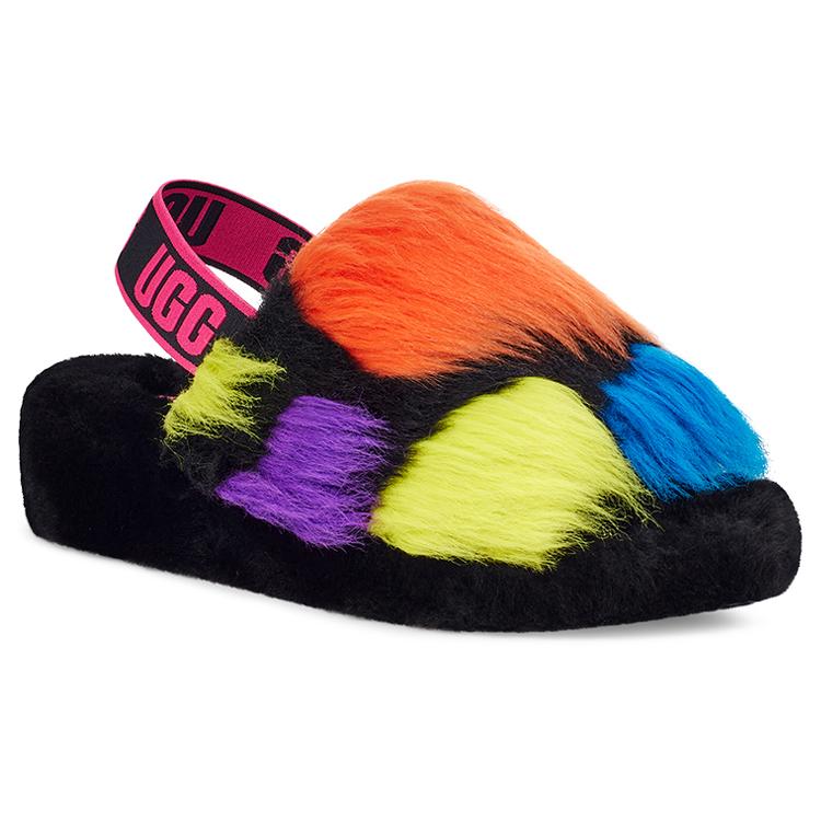 UGG Dámské Fluff Yeah Slide 'Party Spots' 1125006-BLK