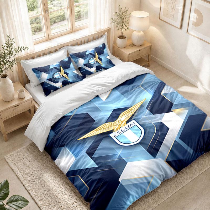 Bedding Set 1 Duvet Cover 2 Pillowcases Lazio FC Print Bedroom Home Decoration