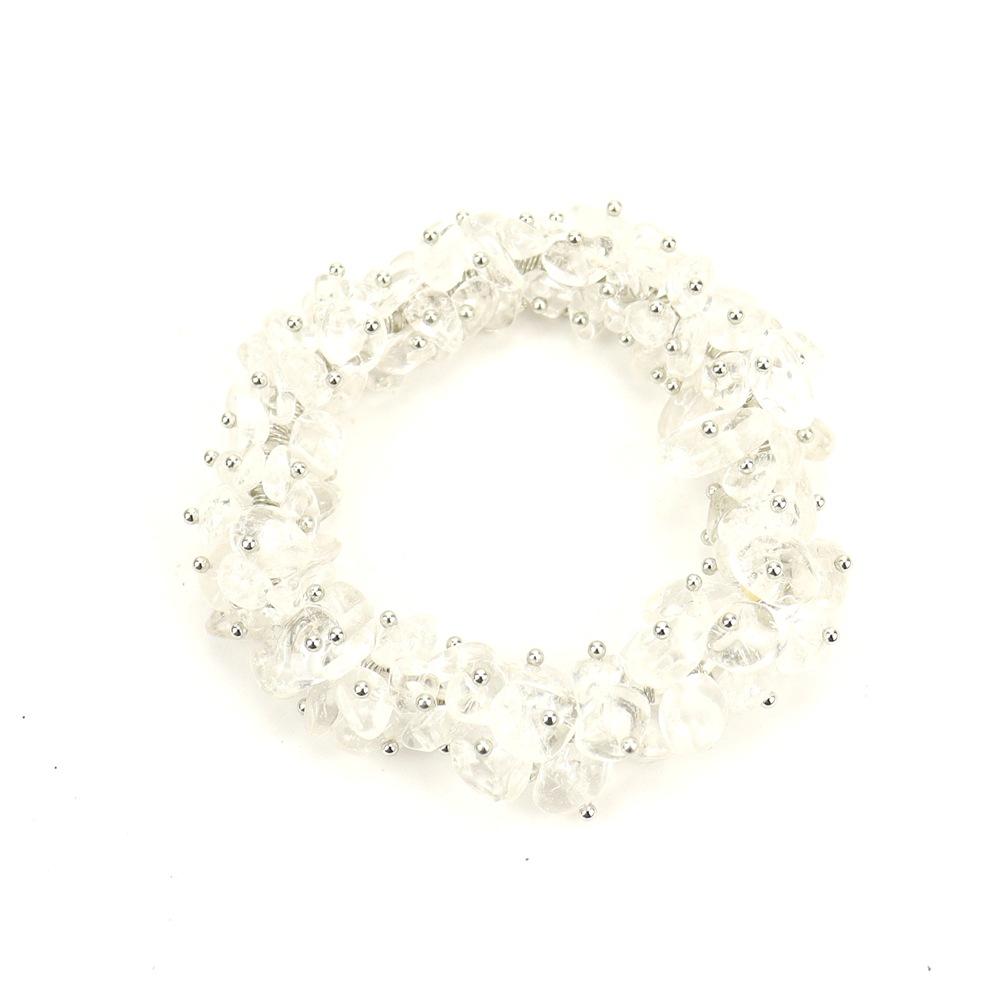 Creative Multi-Color Handmade Curved Needle Natural Irregular Crystal Gravel Elastic Bracelet Bracelet B93