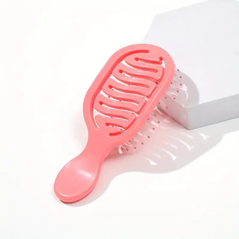

BEPAN Portable Pocket Hollow Hair Comb Anti-static Comb Anti Knot Tangling Hair Styling Brush with Plastic Handle and Nylon Bristles розовый