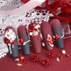 Valentinstag Sprudelwasser Diamant Scharfer Boden Diamant Rote Rose Metall Aluminium Blume Nagelzubehör DIY Anhänger Nageldekoration