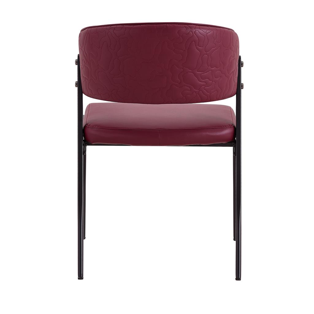 Dining Chair Set of 2 Modern Upholstered with Metal Frame, Ergonomic Backrest, Faux Leather Chair for Dining Room Living Room Kitchen - Chair Only