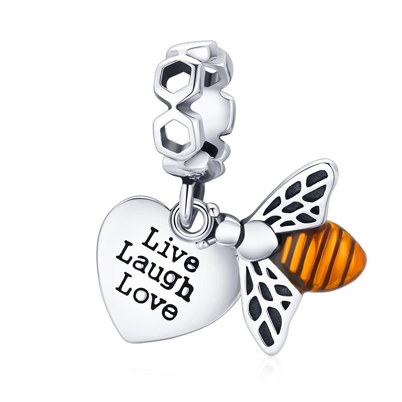 

BAMOER 925 Silver Delicate Bee Series Charm Beads Silver Bumblebee Pendant fit for Charm Bracelet & Bangle DIY Gift
