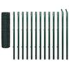 VidaXL Garden Border Fence Set Euro 25 X 1.7 M Steel Green 142402