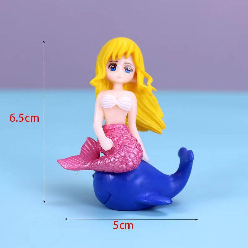 Aquarium Decoration Plastic Fish Tank Little Mermaid Ornament Miniature Figurines DIY Cake Decor Desk Craft Accessories