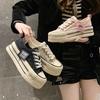 Women's Canvas Shoes  Summer New Mesh Breathable Increased Women's Shoes Ins Trendy Women's Casual Sports White Shoes