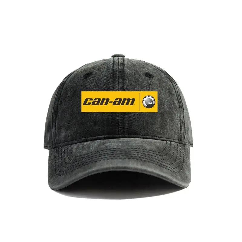 2025 Can Am Team Baseball Cap Distressed Hats Cap Men Retro Outdoor Summer Adjustable Can Am Logo BRP Hat Casual and versatile